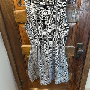 Chic Monochrome Chevron Mini Dress